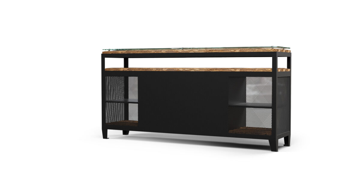 Komoda 190 stal i stare drewno premium do eleganckiego wnętrza