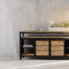 Komoda 190 stal i stare drewno premium do eleganckiego wnętrza