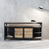 Komoda 190 stal i stare drewno premium do eleganckiego wnętrza