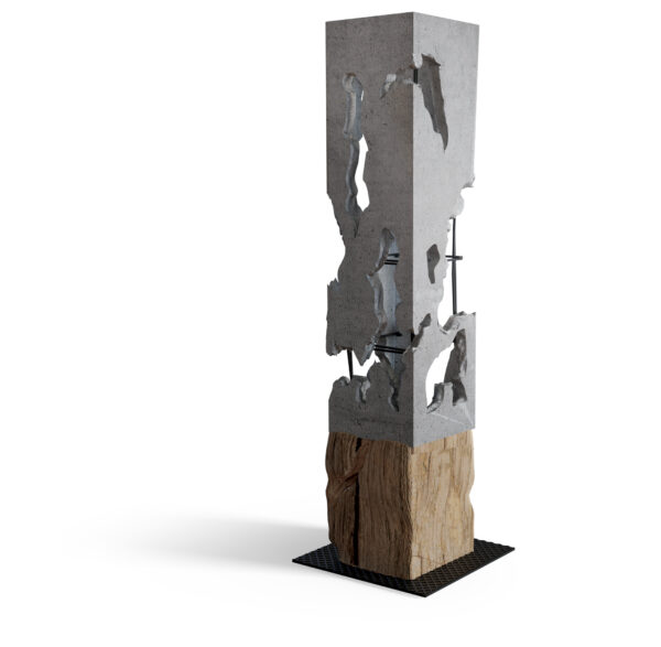 Lampa TYBET stare drewno i beton premium do eleganckiego wnętrza