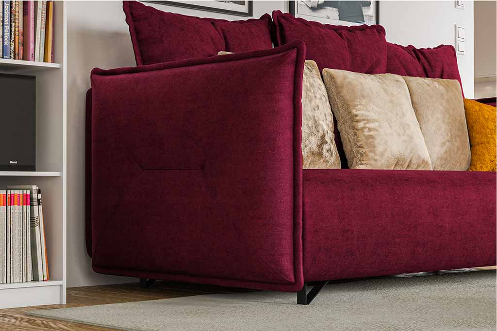Max Sofa-detal-czerwony bok sofa z bokami