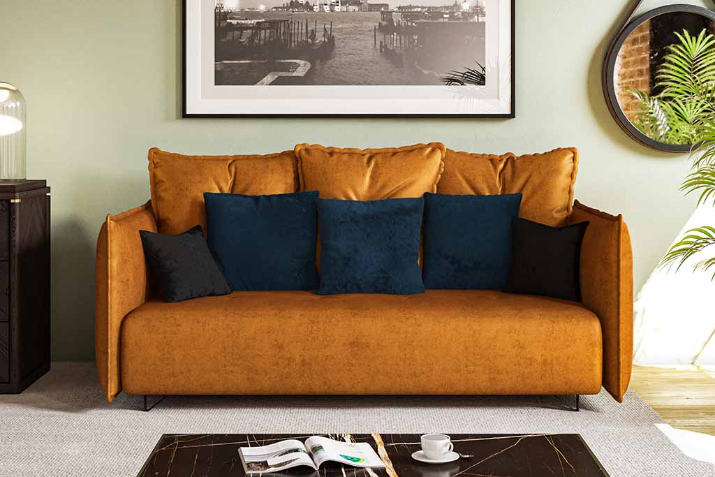Max Sofa-pomarańczowa sofa z bokami