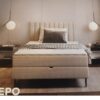 NEPO BOX Łóżko 120 z pojemnikiem | Materac Bonell | Top Basic Komfortschaum 4 cm | PROMOCJA | Tkanina Ontario 02 | DOSTĘPNE OD RĘKI