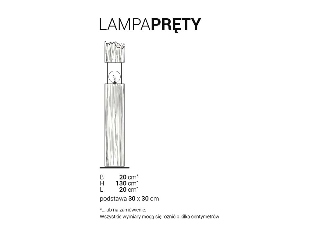 Remorse lampa pręty Lampa PRĘTY stare drewno premium do eleganckiego wnętrza