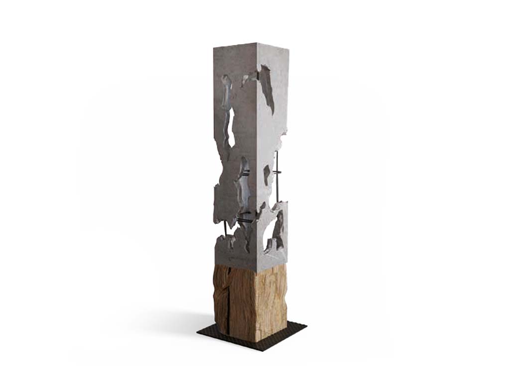 Remorse lampa Tybet industrialna Lampa TYBET stare drewno i beton premium do eleganckiego wnętrza