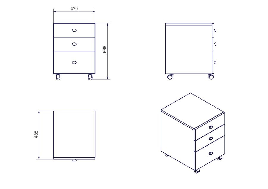 Wymiary-Kontenerek HUBERTUS Design — Wymiary-Kontenerek