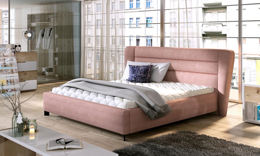 ADEL Łóżko 160x200 z pojemnikiem | Tkanina Riviera 38 Zieleń butelkowa | PROMOCJA | DOSTĘPNE OD RĘKI