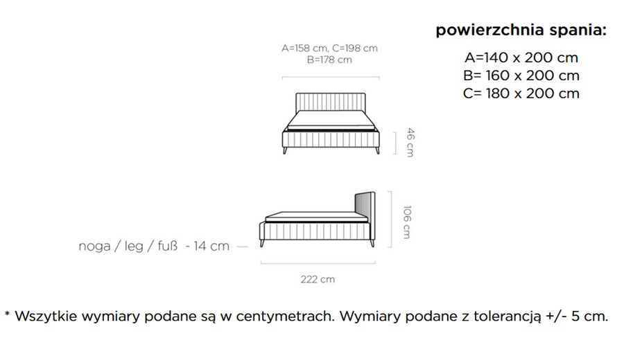 MAGGIE Łóżko z pojemnikiem | rama stelaża metalowa