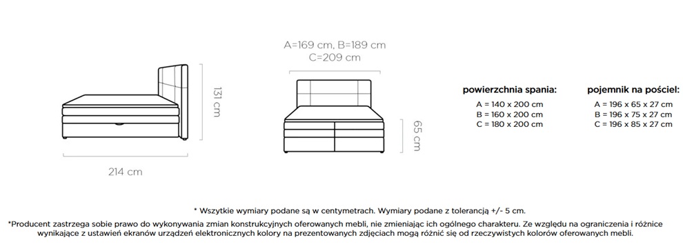 PALACE Łóżko kontynentalne z pojemnikiem | Materac Minibonnel | Materac Pocket