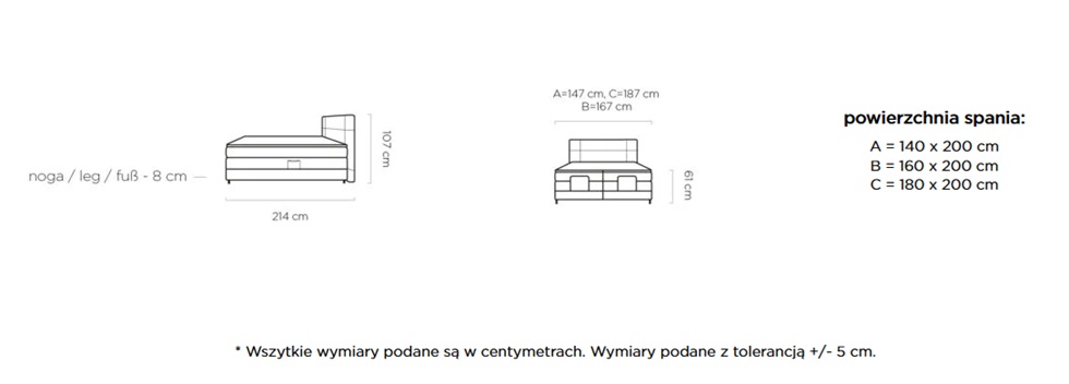 REY Łóżko Kontynentalne Elektrycznie Sterowane | Materac Pocket | Materac Pocket
