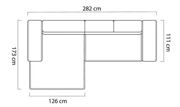 LIAM S Narożnik z elektrycznie wysuwanym siedziskiem