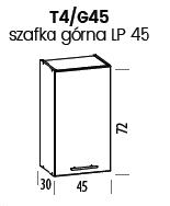 TIFFANY Szafka T4/G45 | Górna 45