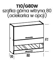 liveo-d50c0345741424ae1ba57289.jpg TIFFANY Szafka T10/G80W | Górna 80 z witryną | Ociekarka w opcji