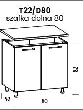 TIFFANY Szafka T22/D80 | Dolna 80