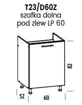 TIFFANY Szafka T23/D60Z | Dolna 60 zlewozmywakowa