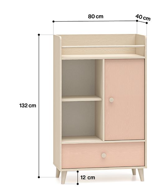MEVEL 04 Regał 132 | Millenial Pink | Piasek Pustyni