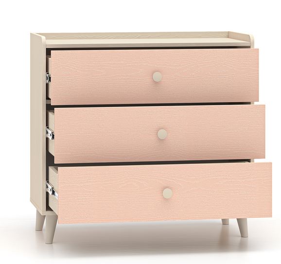 MEVEL 06 Komoda z szufladami | Millenial Pink | Piasek Pustyni