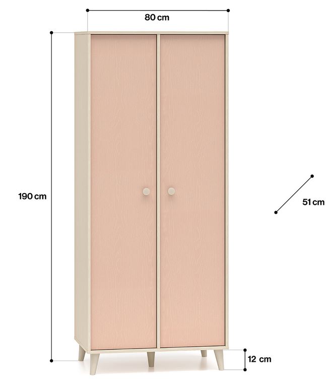 mlmeble-5f08e304d85b6ed2ba081502.jpg MEVEL 02 Szafa 2d | Millenial Pink | Piasek Pustyni