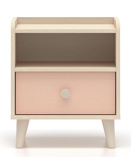 MEVEL 10 Szafka nocna | Millenial Pink | Piasek Pustyni